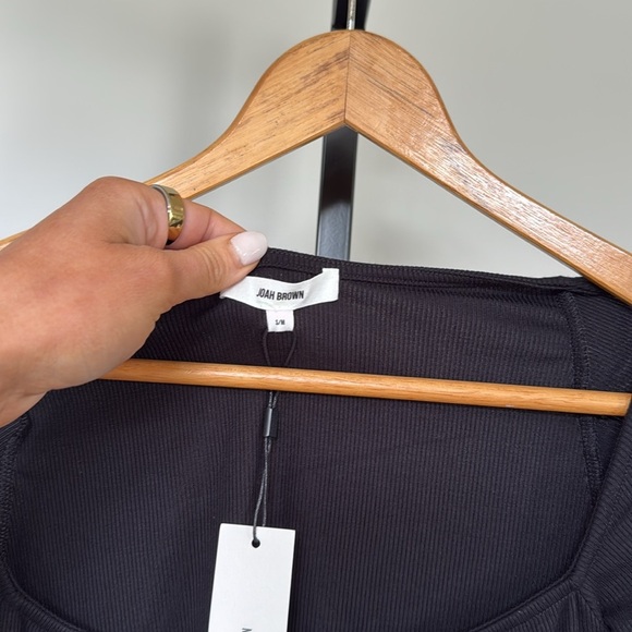 NWT Joah Brown square neck long sleeve S/M - Picture 5 of 6